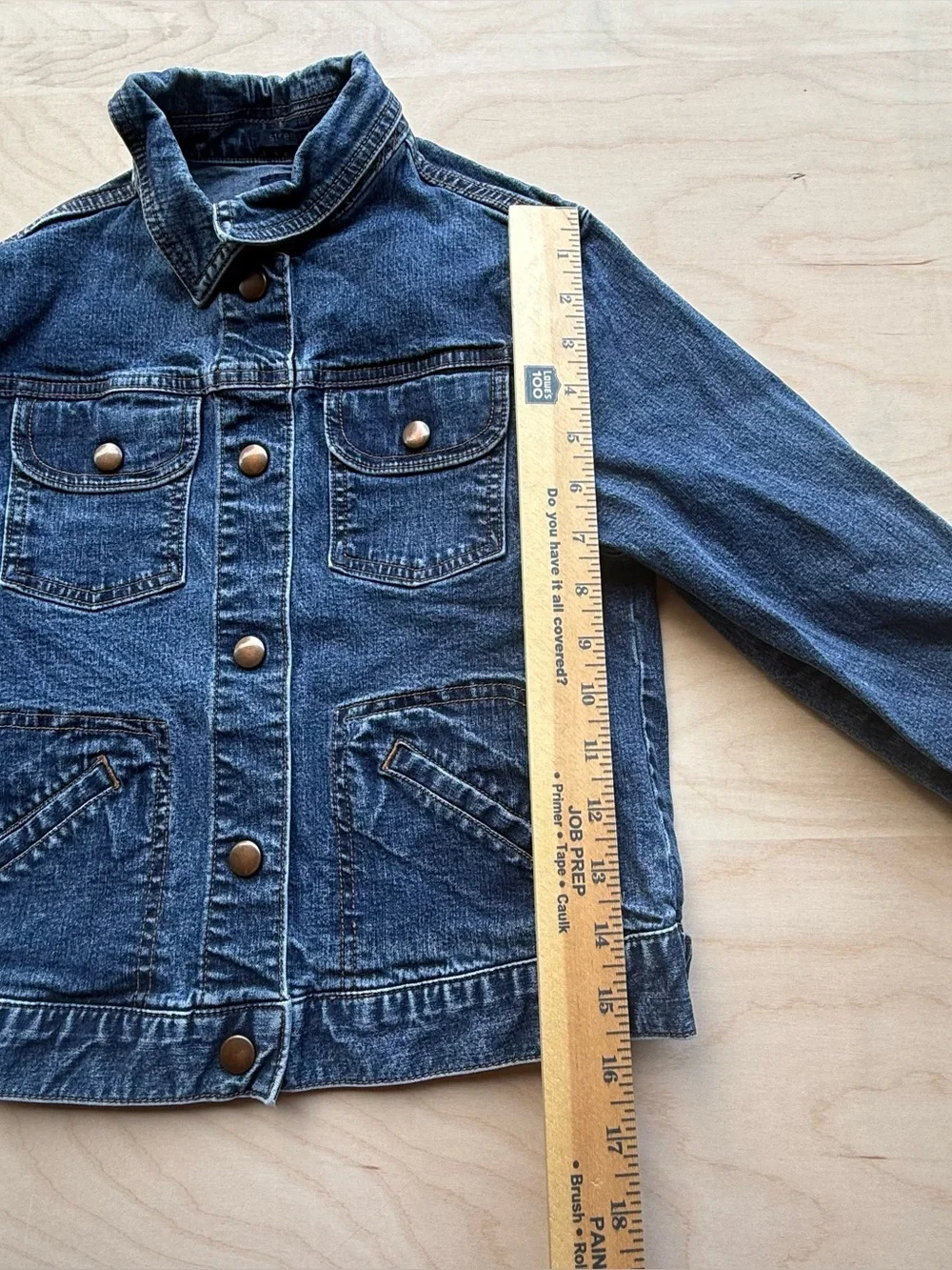 Gap Kids Dark Wash Cotton Denim Jean Button Down Long Sleeve Jacket size L (10)